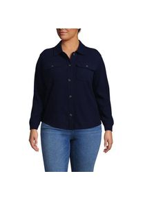 LANDS' END Hemdbluse aus Waffeljersey, Damen,  Blau, Baumwoll-Mischung/Polyester-Mischung, by Lands' End