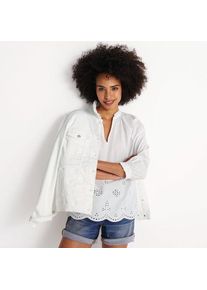 LANDS' END Bluse mit Lochmuster und geschlitztem Ausschnitt, Damen,  Wei&szlig;, Baumwolle, by Lands' End