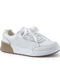 LANDS' END Active-Sneaker aus Leder, Damen,  Wei&szlig;, Leder/Rauleder/Polyurethan, by Lands' End