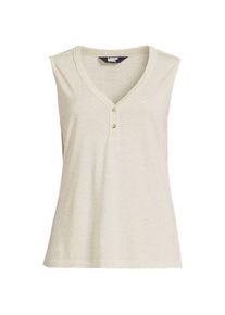 LANDS' END Top aus Leinenmix, Damen,  Beige, Baumwolle/Leinen/Baumwoll-Mischung, by Lands' End