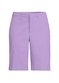 LANDS' END Chino-Bermudas, Damen,  Lila, Elasthan/Baumwoll-Mischung, by Lands' End