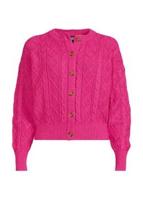 LANDS' END Zopfmuster-Cardigan DRIFTER, Damen,  Pink, Baumwolle, by Lands' End