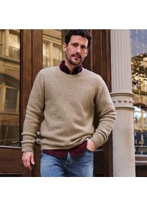 LANDS' END Weicher Pullover im Strukturstrick, Herren,  Braun, Wolle/Polyester/Polyacryl, by Lands' End
