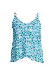 LANDS' END Gemustertes Tankinitop mit Tulpensaum chlorresistent, Damen,  Blau, Nylon-Mischung, by Lands' End