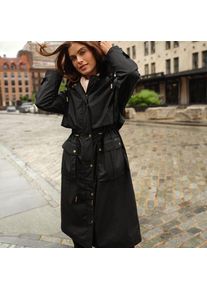 LANDS' END Wasserabweisender Baumwoll-Wachsmantel, Damen,  Schwarz, Baumwolle, by Lands' End