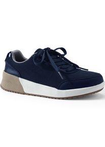 LANDS' END Active-Sneaker aus Leder, Damen,  Blau, Leder/Rauleder/Polyurethan, by Lands' End