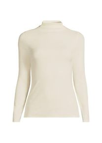 LANDS' END Softes Stehbund-Shirt, Damen,  Wei&szlig;, Elasthan/Viskose/Viskose-Mischung, by Lands' End