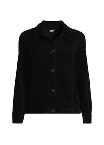 LANDS' END Leicht verk&uuml;rzte Cordjacke, Damen,  Schwarz, Baumwoll-Mischung, by Lands' End