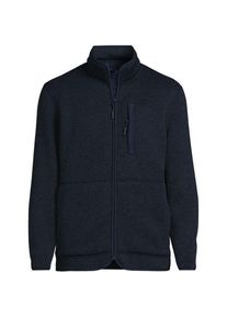 LANDS' END Gef&uuml;tterte Strickfleece-Jacke, Herren,  Blau, Polyester, by Lands' End