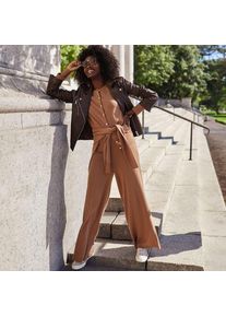 LANDS' END Feinstrick-Hose mit weitem Bein, Damen,  Braun, Baumwolle, by Lands' End