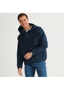 LANDS' END Kapuzen-Anorak aus Baumwolle, Herren,  Blau, Elasthan/Baumwoll-Mischung, by Lands' End