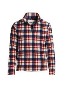 LANDS' END Anyweather Fleece-Pullover mit Rei&szlig;verschluss Gemustert, Herren,  Blau, Polyester, by Lands' End