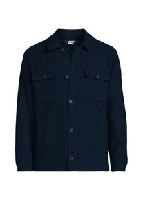 LANDS' END Gef&uuml;tterte Hemdjacke aus Wollmix, Herren,  Blau, Woll-Mischung/Polyester-Mischung, by Lands' End