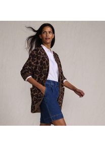 LANDS' END Offener Long-Cardigan aus Wimperngarn, Damen,  Braun, Polyester-Mischung/Nylon-Mischung, by Lands' End