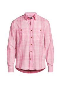 LANDS' END Leichtes Flanellhemd, Herren,  Pink, Elasthan/Baumwoll-Mischung, by Lands' End