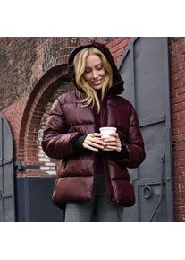 LANDS' END Wasserabweisende gl&auml;nzende Steppjacke, Damen,  Rot, by Lands' End