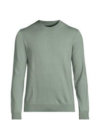LANDS' END Merino-Pullover mit Rundhals, Herren,  Gr&uuml;n, Wolle, by Lands' End