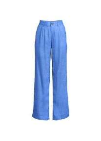 LANDS' END Leinenhose High Waist mit weitem Bein, Damen,  Blau, Leinen, by Lands' End