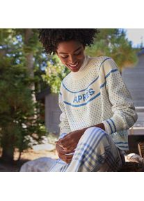 LANDS' END Raglan-Pullover DRIFTER Gemustert, Damen,  Blau, Baumwolle, by Lands' End