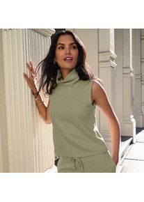 LANDS' END Softes &auml;rmelloses Jersey-Rollkragenshirt, Damen,  Gr&uuml;n, Baumwolle/Polyester/Baumwoll-Mischung, by Lands' End
