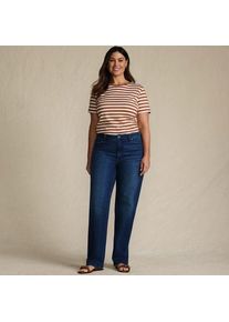 LANDS' END Soft Denim Relaxte Straight Fit Jeans Mid Waist, Damen,  Blau, Elasthan/Baumwoll-Mischung, by Lands' End