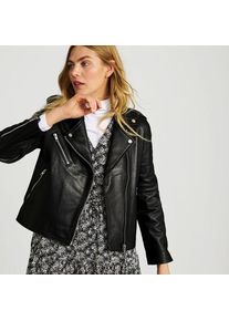 LANDS' END Leder-Bikerjacke, Damen,  Schwarz, Leder, by Lands' End