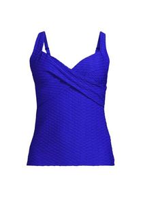 LANDS' END Jacquard Wickel-Tankinitop mit V-Ausschnitt, Damen,  Blau, Nylon-Mischung, by Lands' End