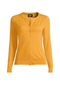 LANDS' END Supima Feinstrick-Cardigan, Damen,  Orange, Baumwoll-Mischung, by Lands' End