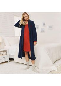 LANDS' END Wadenlanger Bademantel aus Baumwoll-Frottee, Damen,  Blau, Baumwolle, by Lands' End