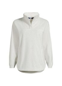 LANDS' END Luxe Fleece-Pullover, Damen,  Grau, Polyester, by Lands' End