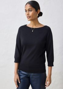 bonprix Pullover mit Seidenanteil, schwarz, Gr.40/42 (M), Zeitloser Pullover mit Seidenanteil, aus Seide