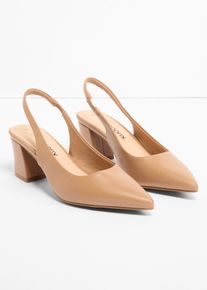 bonprix Slingpumps mit Blockabsatz, braun, Gr.42, Modischer Sling Pumps mit sch&ouml;nem Blockabsatz