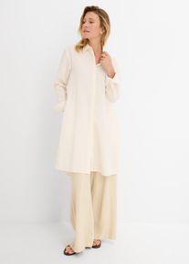 bonprix Longbluse aus softem Viskose-Mix, wei&szlig;, Gr.48, Oversize Longbluse aus softem Viskose-Mix, aus Viskose