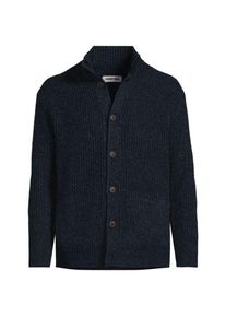 LANDS' END Cardigan mit Stehkragen, Herren,  Blau, by Lands' End