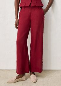 bonprix Leinenhose mit weitem Bein, rot, Gr.50, bequeme Leinenhose mit modernen weitem Bein, aus Leinen