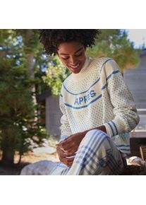 LANDS' END Raglan-Pullover DRIFTER Gemustert, Damen,  Blau, Baumwolle, by Lands' End