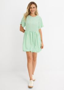 bonprix Kurzes Kleid mit Bubblehem, gr&uuml;n, Gr.44, Trendiges kurzes Kleid mit Bubblehem, kariert, aus Viskose