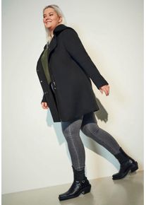 Only sheego Gro&szlig;e Gr&ouml;&szlig;en Langjacke, schwarz, Gr&ouml;&szlig;e L - Damen