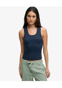 Superdry Damen Vintage Spitzenverziertes Top Navy - Gr&ouml;&szlig;e: 36 2103026000500JUA030