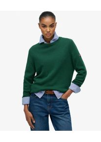 Superdry Damen Lockerer Strick-pullover mit Rundhalsausschnitt Green - Gr&ouml;&szlig;e: 34 2103227500649OE6028