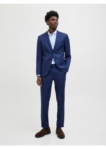 Jack & Jones Anzug JACK & JONES "JPRCOSTA SUIT", Herren, Gr. 46, N-Gr, medieval blau, Web, Obermaterial: 100% Polyester, unifarben, sehr schmal, Anz&uuml;ge Anzug, Polyester, slim fit