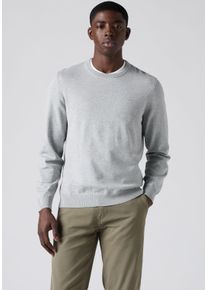 Levi's Rundhalspullover LEVI'S "LIGHTWEIGHT HM SWEATER", Herren, Gr. L, mid tone grau heather, Strick, Obermaterial: 100% Baumwolle, regular fit normal, Rundhals, angesetztes B&uuml;ndchen, Pullover Rundhalspullover, Feingerippte Abschl&uuml;sse