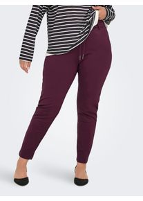 Jogger Pants Only CARMAKOMA "CARGOLDTRASH LIFE CLASSIC PANT NOOS", Damen, Gr. 48, L&auml;nge 32, port royale, Milano Rib, Obermaterial: 63% Viskose, 32% Nylon, 5% Elasthan, unifarben, gerade, unten schmal lang, Hosen Jogger Pants, Viskosemischung, regular fit