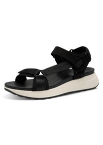 Riemchensandale Tamaris, Damen, Gr. 40, schwarz, Textil, Schuhe Riemchensandale, Plateau, Sandalette, Trekkingsandale, verstellbare Klettverschl&uuml;sse