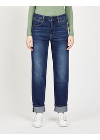 Straight-Jeans Gang "94SOLEY", Damen, Gr. 27, N-Gr, blau (schwarz sol wash), Denim/Jeans, Obermaterial: 98% Baumwolle, 2% Elasthan, lang, Jeans Straight-Jeans, exklusives Design ohne Turn-up am Beinabschluss