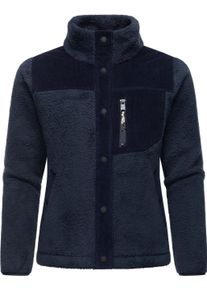 Kapuzensweatjacke Ragwear "Fleecejacke Appopis Block", Damen, Gr. XXL, blau (navy), Obermaterial: 100% Polyester PES., Sweatjacken Kapuzensweatjacke