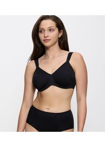 Minimizer-BH Triumph "Essential Minimizer", Damen, Gr. 70, Cup E, schwarz, Obermaterial: 71% Polyamid, 29% Elasthan (LYCRA), gemustert, leicht gl&auml;nzend, unifarben, BHs Minimizer-BH, schimmerndes Jacquard-Muster, mit B&uuml;gel, Topseller