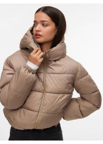 V&eacute;ro Moda Steppjacke VERO MODA "VMDINA SHORT PUFFER JACKET NOOS", Damen, Gr. XL, greige, Web, Obermaterial: 100% Polyester, unifarben, Jacken Steppjacke