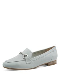 Slipper Marco Tozzi, Damen, Gr. 41, mint, Textil, Veloursleder, unifarben, Schuhe Slipper, Blockabsatz, Loafer, Businessschuh mit Schmuckspange