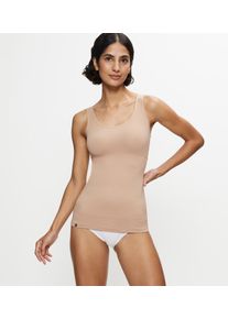 Shapinghemd Triumph "Trendy Sensation", Damen, Gr. S, N-Gr, beige (smooth natur), Single Jersey, Obermaterial: 87% Polyamid, 13% Elasthan, unifarben, k&ouml;rpernah, tiefer Rundhals, Unterhemden Shapinghemd, breite Tr&auml;ger, Shape-Effekt, tiefer Rundhals-Ausschnitt, Topseller